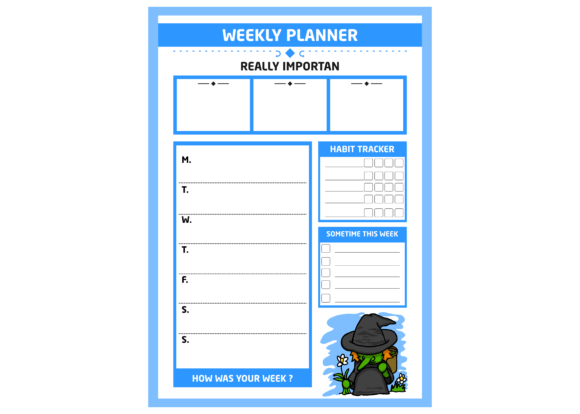 ADHD Planner – Witch Cartoon Theme Pt. 5: A Whimsical Approach to Time Management and Focus