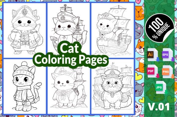 Cat Coloring Pages V.01: A Strategic Asset for Creators and Publishers