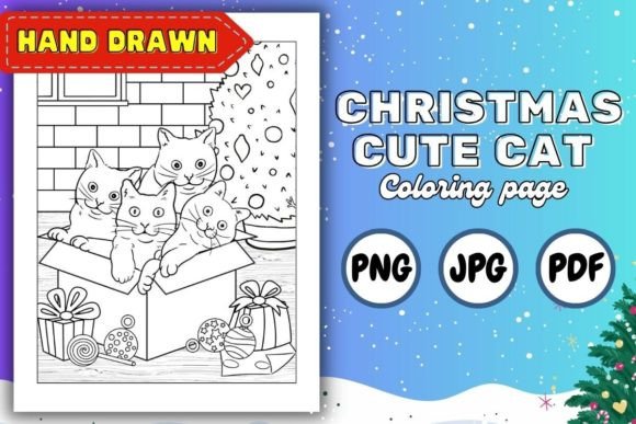 Christmas Cat Coloring Page Ideas for Creative Relaxation