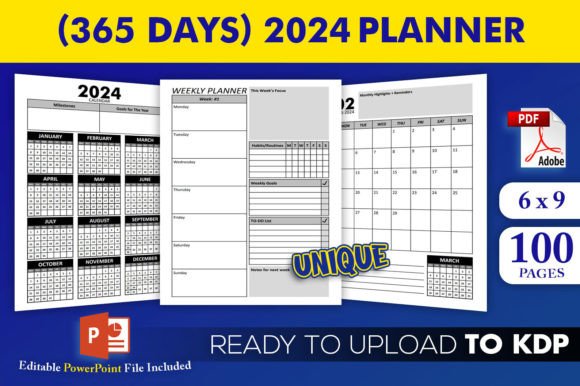Editable 2024 Dated Planner KDP Interior: A Practical Tool for Organized Execution
