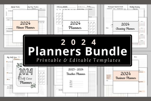 Editable 2024 Planners Bundle • KDP: Organize Every Aspect of Your Life and Boost Your Sales