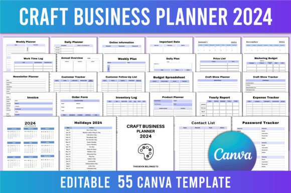Editable Craft Business Planner 2024