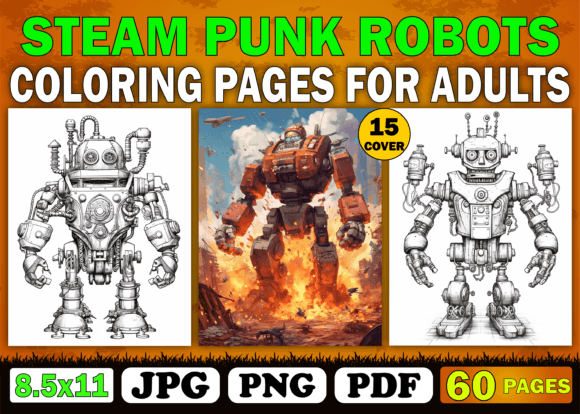 Evaluating 60 Steampunk Robots Coloring Pages for KDP and Creative Projects