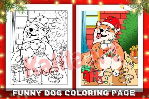 Funny Christmas Dog Coloring Page: A Lighthearted Way to Unwind This Holiday Season