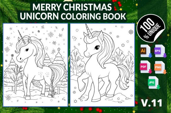 Merry Christmas Unicorn Coloring Book 11: A Versatile Resource for Holiday Creativity and KDP Publishing
