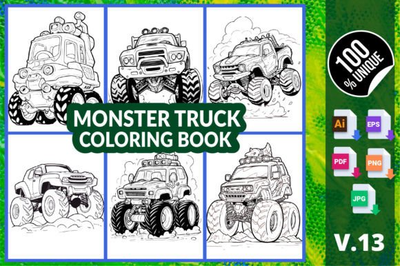 Monster Truck Coloring Book V.13: A Strategic Asset for Content Creators and KDP Publishers