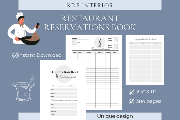 Streamlining Restaurant Operations with the KDP Restaurant Reservations Book Unique