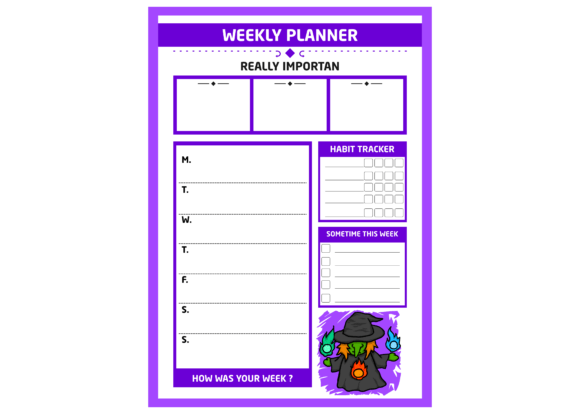 Witch Cartoon ADHD Planner Pt. 6