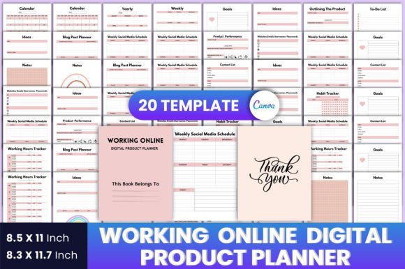 Working Online Digital Product Planner